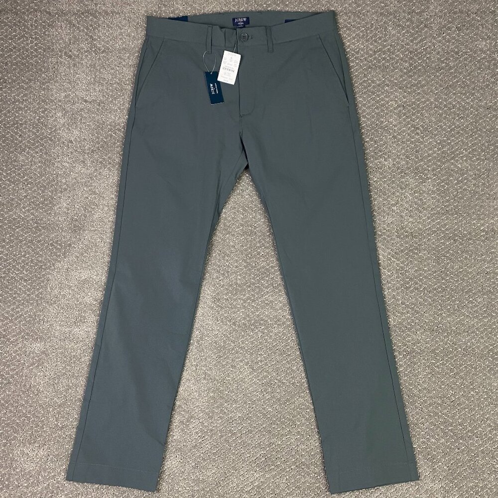 J. CREW Tech Pants Men's 31 x 30 Fits 33.5 x 29.5 Slim Fit Gray Chino Flex AA712